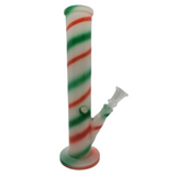 10" Candy Cane Striped Water Pipe Puffin Peacock