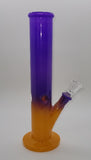 10" Two Tone Color water pipe w/glass downstem Puffin Peacock Boutique