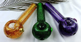 5" Freezable Glittery Glass Hand Pipe Puffin Peacock