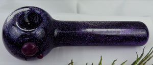 5" Freezable Glittery Glass Hand Pipe Puffin Peacock