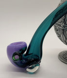 11.5" Purple and Teal Fantasy Elf Pipe Puffin Peacock Boutique