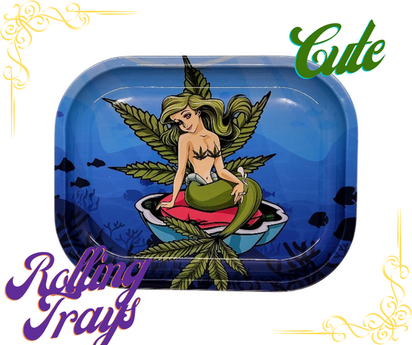 Dope Mermaid Rolling Tray Puffin Peacock Boutique