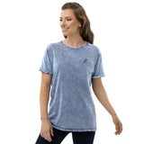 Puffin Peacock Embrodered logo Denim T-Shirt - Puffin Peacock Boutique