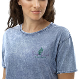 Puffin Peacock Embrodered logo Denim T-Shirt - Puffin Peacock Boutique